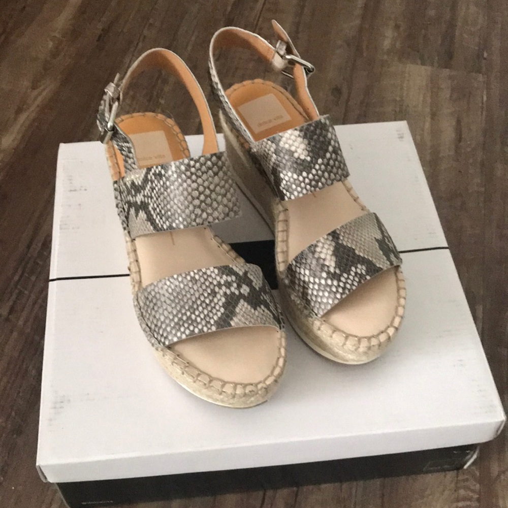 Dolce vita snakeskin wedges